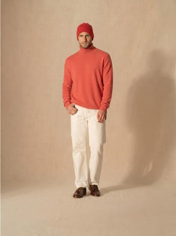 Perfect Cashmere Kaszmirowa czapka "June" w kolorze pomarańczowym