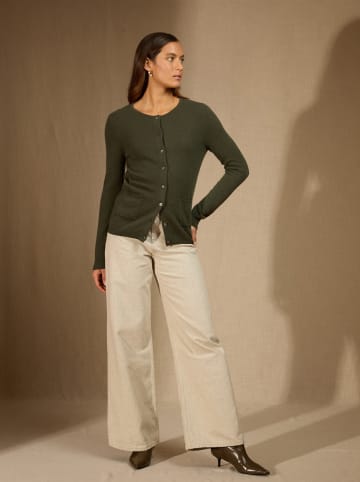 Perfect Cashmere Kaschmir-Cardigan "Amy" in Khaki