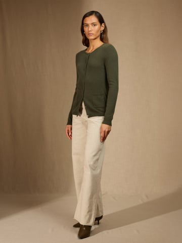 Perfect Cashmere Kasjmieren vest "Amy" kaki