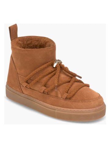 Leder-Winterboots in Hellbraun