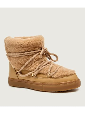 Leder-Winterboots in Hellbraun