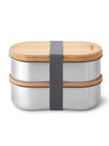 Black+Blum 2in1 Lunchbox in Silber - 2x 500 ml