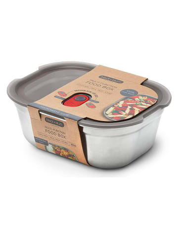 Black+Blum Lunchbox met deksel rood/zilverkleurig - je 900 ml