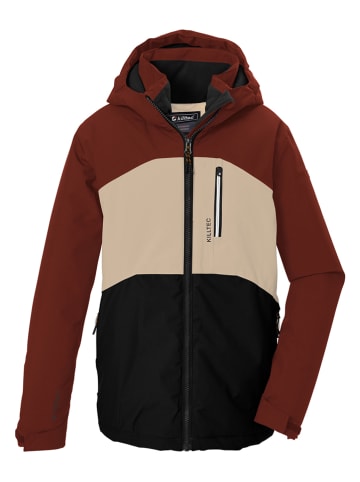 Killtec Winterjas "Kow" bordeaux/beige/zwart