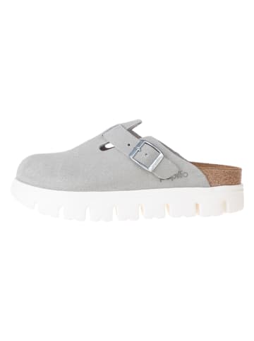 Leder-Clogs "Boston Chunky" in Grau