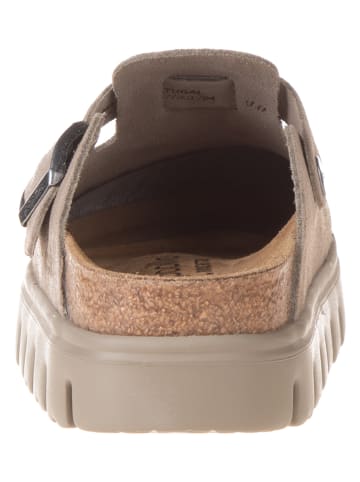 Birkenstock Leder-Clogs "Boston Chunky" in Taupe