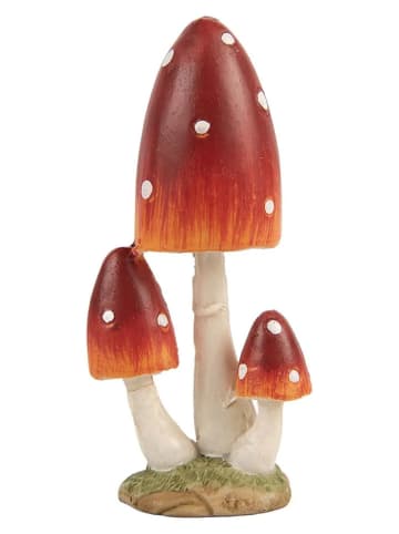 Dekoracja "Mushrooms" w kolorze czerwono-białym - 4 x 9 x 3 cm