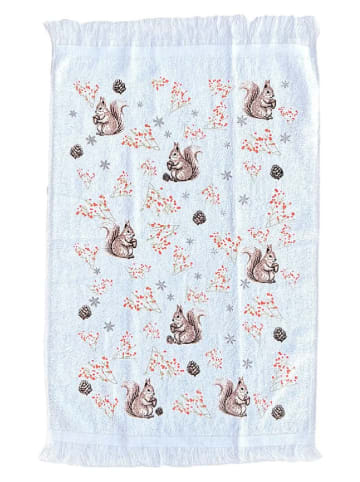 Clayre & Eef 2er-Set: Gästehandtücher in Weiß/ Braun - (L)66 x (B)40 cm