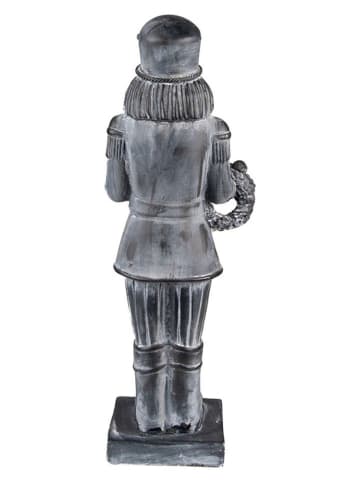 Clayre & Eef Figurka dekoracyjna "Nutcracker" w kolorze szarym - 15 x 47 x 11 cm
