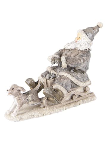 Dekoracja "Santa Claus on a sleigh" w kolorze beżowym - 24 x 16 x 8 cm