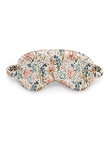 Seiden-Schlafmaske in Creme/ Türkis - (L)20,5 cm
