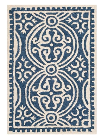 Safavieh Woll-Teppich "Roby" in Blau/ Creme