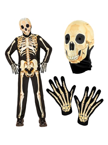 Widmann 4tlg. Kostüm "SKELETON FAST COSTUME" in Schwarz/ Beige