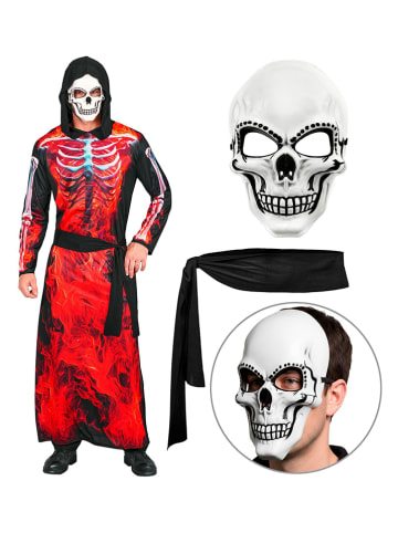 Widmann 3-częściowy kostium "BURNING GRIM REAPER" w kolorze czerwono-czarnym