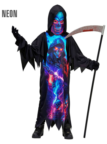 Widmann 2-delige kostuum "NEON GRIM REAPER" zwart/meerkleurig