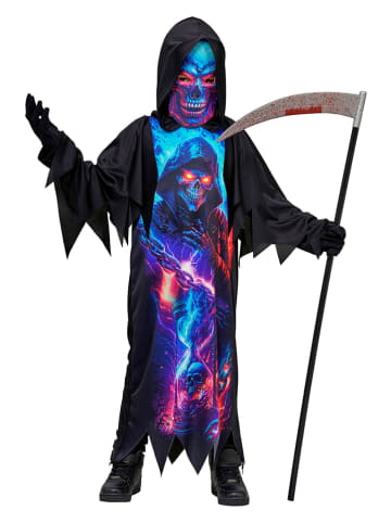 Widmann 2-delige kostuum "NEON GRIM REAPER" zwart/meerkleurig