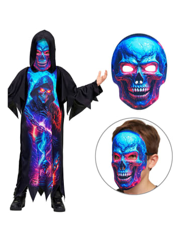 Widmann 2-częściowy kostium "NEON GRIM REAPER" w kolorze czarnym ze wzorem
