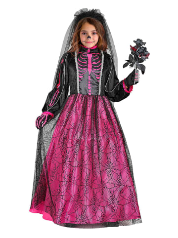 Widmann 2-delige kostuum "SKELETON BRIDE" zwart/roze