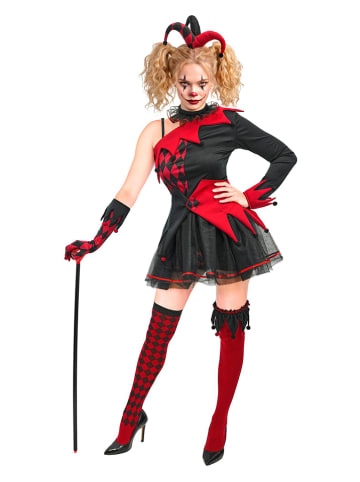 Widmann 8tlg. Kostüm "EVIL JESTER" in Rot/ Schwarz