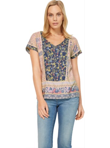Bluse in Rosa/ Dunkelblau/ Bunt
