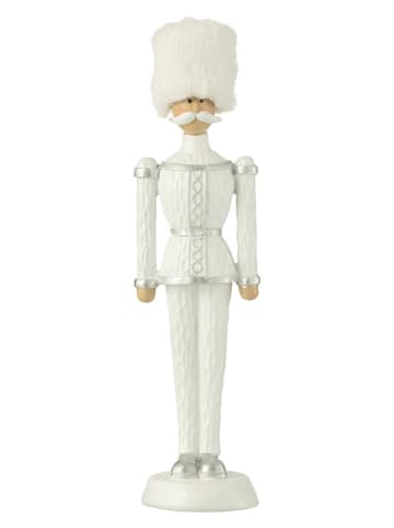 J Line Dekofigur "Nussknacker" in Weiß - (B)10 x (H)32 x (T)10 cm