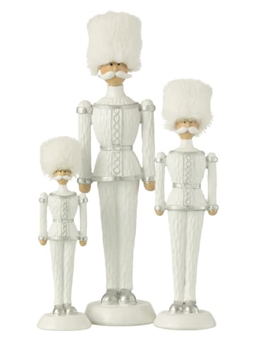 J Line Decoratief figuur "Nussknacker" wit - (B)10 x (H)32 x (D)10 cm