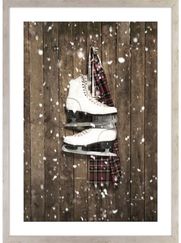Ars Longa Ingelijste kunstdruk "Winter Skates" - (L)70 x (B)50 cm