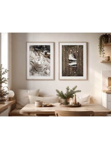Ars Longa Ingelijste kunstdruk "Winter Skates" - (L)70 x (B)50 cm