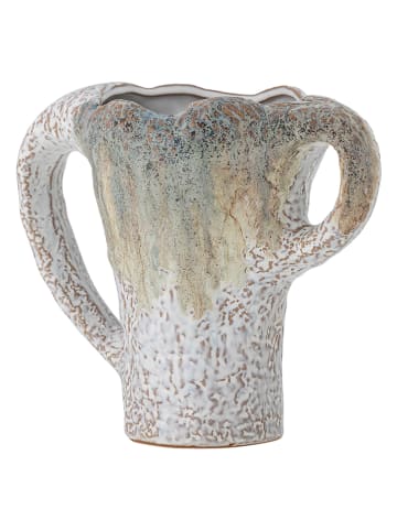 Vase "Ledger" in Weiß/ Hellbraun - (B)26 x (H)21 cm