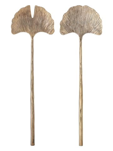 Bloomingville Sztućce sałatkowe "Lyas" w kolorze złotym - dł. 32 cm