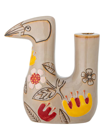 Bloomingville Świecznik "Vivielle" w kolorze beżowo-żółtym - 18,5 x 21 cm
