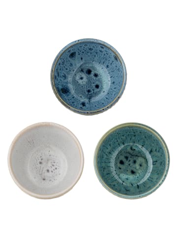 Bloomingville 3er-Set: Schalen ''Harriet'' in Blau/ Türkis/ Weiß - Ø 10 cm