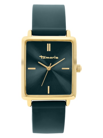 Quarzuhr in Petrol/ Gold