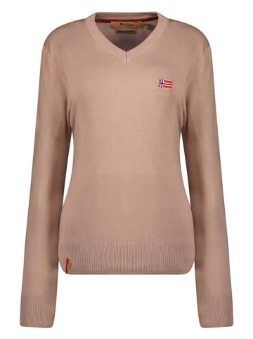 Geographical Norway Sweter "Falonne" w kolorze szarobrązowym