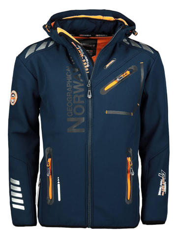 Geographical Norway Softshelljas "Royaute" donkerblauw/oranje