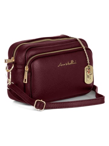 Anna Morellini Leder-Umhängetasche "Colomba" in Rot - (B)22 x (H)15 x (T)10 cm