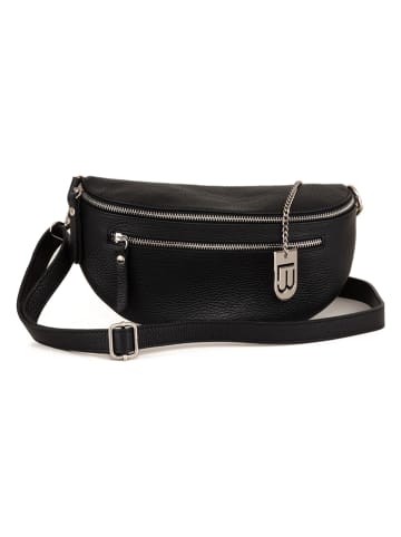 Lucca Baldi Leren borstbuidel "Burano" zwart - (B)30 x (H)19 x (D)2 cm