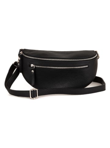 Lucca Baldi Leren borstbuidel "Burano" zwart - (B)30 x (H)19 x (D)2 cm