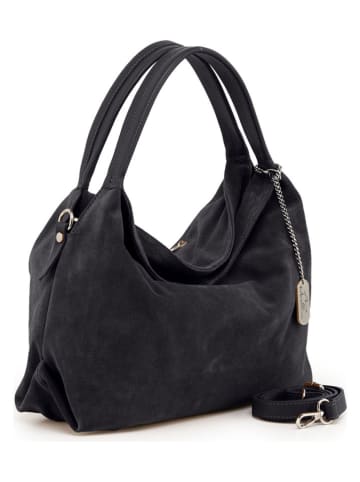 Anna Morellini Leder-Schultertasche "Ipria" in Schwarz - (B)37 x (H)29 x (T)13 cm
