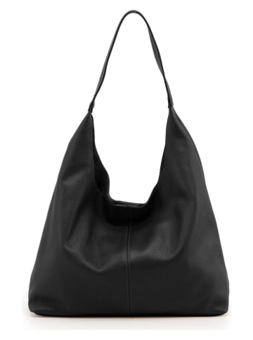 Anna Morellini Leder-Schultertasche "Briana" in Schwarz - (B)35 x (H)26 x (T)10 cm