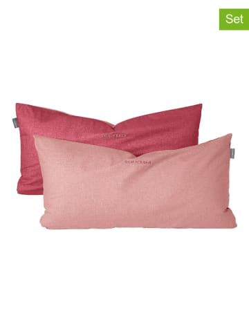 2er-Set: Renforcé-Kissenhüllen in Rosa