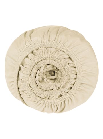 Mako-Jersey-Spannbettlaken in Creme