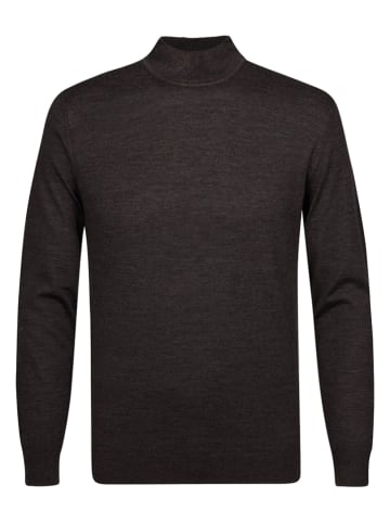 PROFUOMO Wollrollkragenpullover in Dunkelbraun
