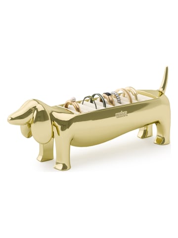 Uchwyt "Dachsie" w kolorze miedzianym na pierścionki - 15 x 6 x 4 cm