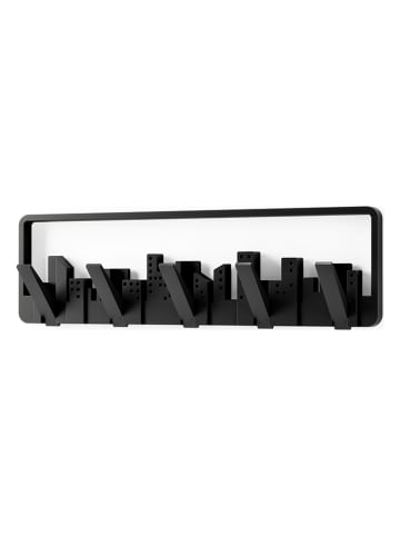 Wandgarderobe "Skyline" in Schwarz - (B)50 x (H)15 x (T)5 cm
