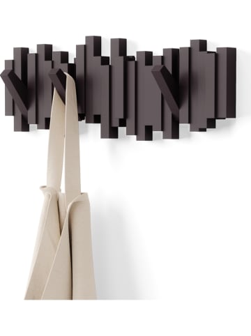 Wieszak ścienny "Sticks" w kolorze brązowym - 49 x 18 x 3 cm