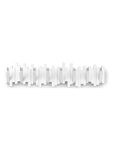Wandgarderobe ''Sticks 8'' in Weiß - (B)64 x (H)18 x (T)3 cm
