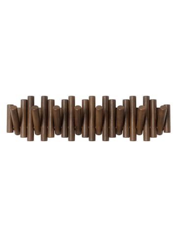 Wieszak ścienny "Picket 8" w kolorze brązowym - 61 x 17 x 4 cm