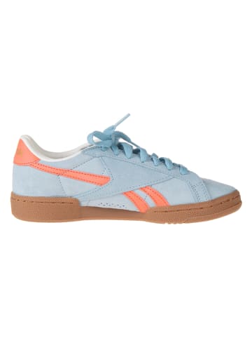 Leder-Sneakers "Club C Ground" in Hellblau/ Orange