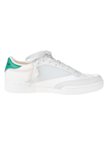 Leder-Sneakers "Club C" in Weiß/ Creme/ Grün